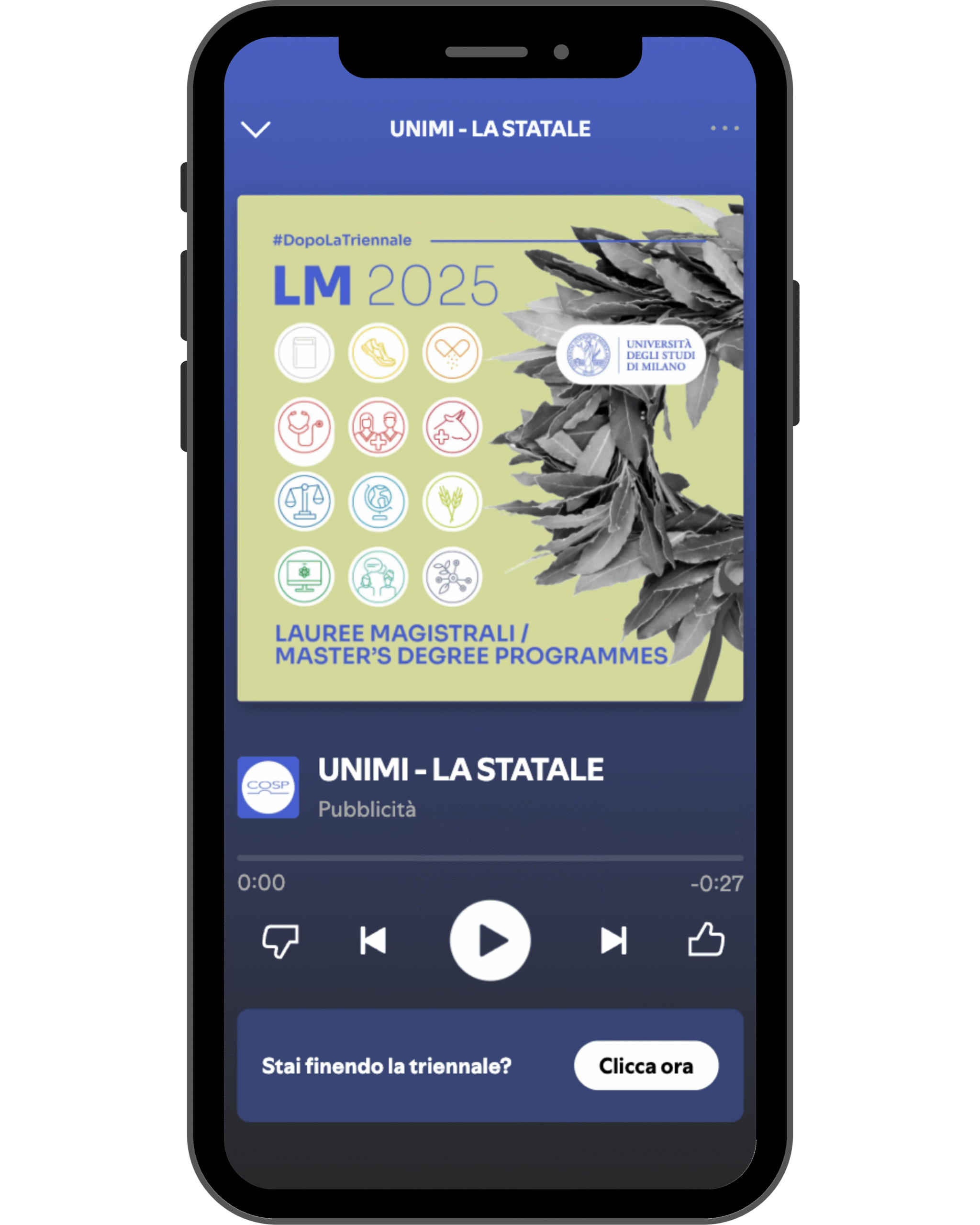 ADV Spotify per Università di Milano