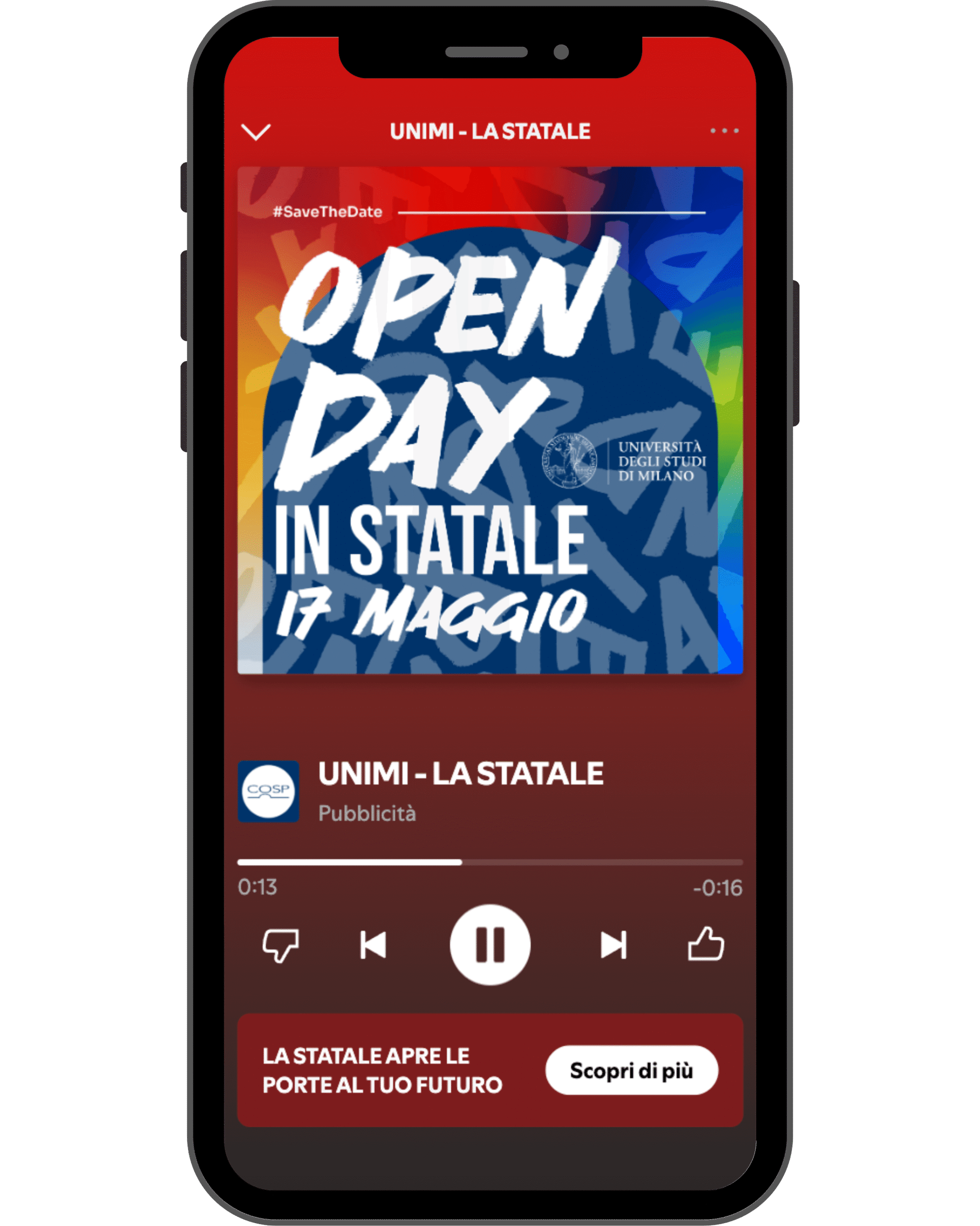 ADV Spotify per Università di Milano
